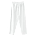 thumbnail image 4 of MDUKONU Women's Office Casual Linen Pants Elastic Waist Cotton Linen Adjustable Drawstring White XXXXL, 4 of 5