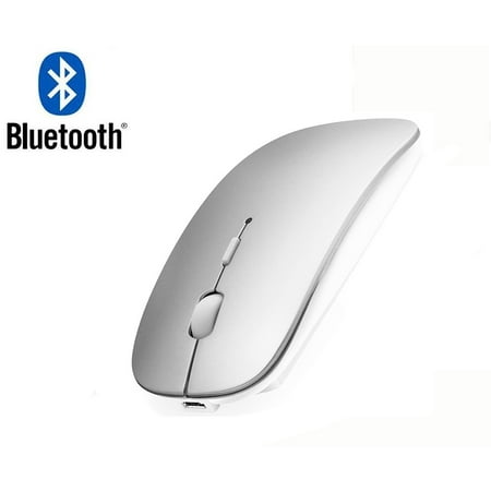 Xameyia Bluetooth Mouse Rechargeable Wireless Mouse for Laptop PC,Silver
