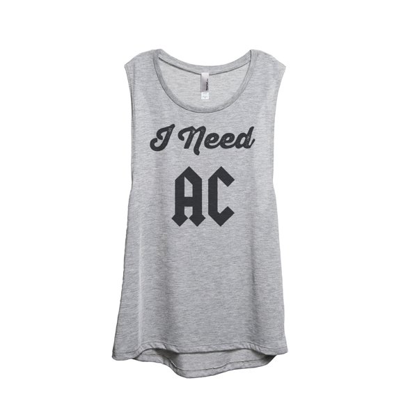 Thread Tank I Need AC Women's Sleeveless Muscle Tank Top Sport Grey Small