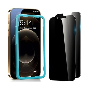 lulufa 2Pack Privacy Screen Protector for iPhone 12 Pro Max with Easy Installation Frame, 9H Anti-Spy Privacy Tempered Glass Film, Anti-Shatter, Bubble Free