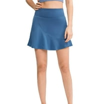 SWSMCLT Women's Mini Scooter Athletic Skort High Waisted Scooter Skirt Cute Yoga Fitted Aline Summer Dance Casual Grey Blue X-Large
