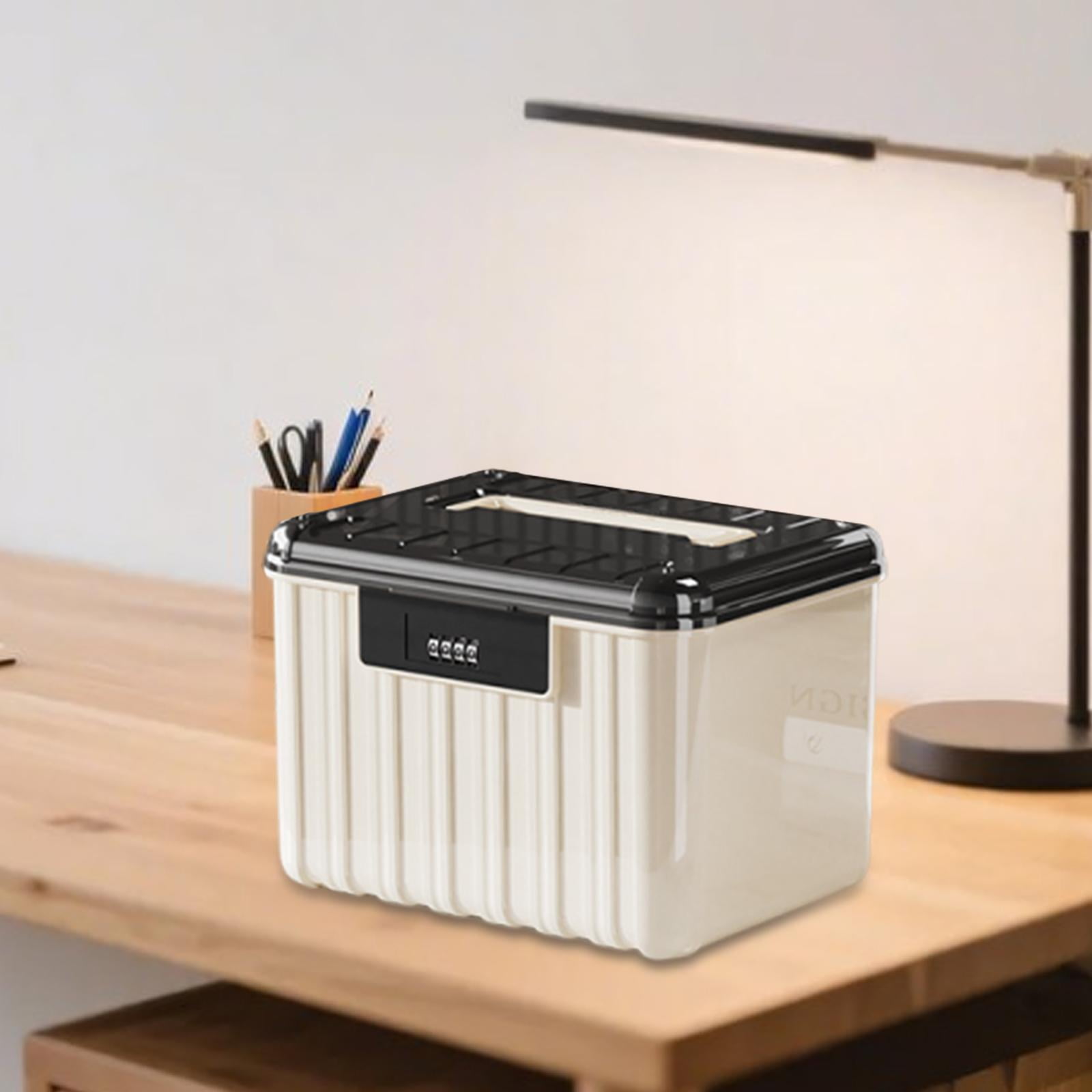 Fiocias Lockable Storage Bin Password Lock Storage Box Compartment Kids Toy Storage Case 25x19.8x17.8cm