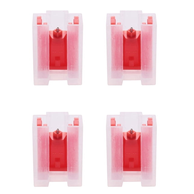 4X Turntable Vinyl Stylus Needle Dynamic Magnetic Lp Vinyl Recorder Reader for Turntable Record Player Gramophone,4 x Black plastic phonograph record player,Red