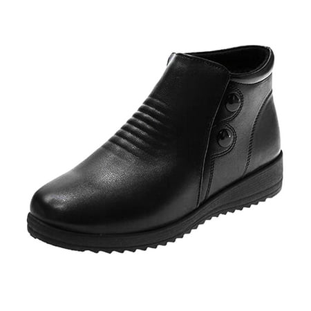 

HGWXX7 Fashion Women Keep Warm Plush Winter Snow Boots Flat Slip On Short Boots Round Toe Shoes Fall Shoes