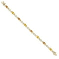thumbnail image 3 of 18K Yellow Gold Plated Silver Orange Red Madeira Citrine and Yellow Citrine and Lab Grown Diamond Bracelet for Women | 3.41 Cttw | Gemstone November Birthstone | Oval 6X4MM | Length 7.25 inches, 3 of 6