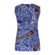 thumbnail image 5 of Verano camisetas sin mangas para las mujeres Verano Mujer sin mangas Floral impreso botón de talla grande camisetas sin mangas suelta cuello redondo chaleco camisetas túnicas camiseta (Blue, XL), 5 of 6