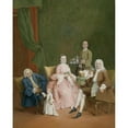 thumbnail image 2 of Pietro Longhi 20x24 Black Ornate Framed Double Matted Museum Art Print Titled: Portrait of a Venetian Family with a Manservant Serving Coffee (C. 1752), 2 of 5