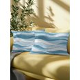 thumbnail image 5 of Outdoor Pillows Waterproof, Blue Ombre Throw Pillows with Inserts Included, Modern Moire Abstract Art Aesthetics Indoor Outdoor Decorative Lumbar Pillow for Bed/Couch/Patio 12"x20", 2Pcs, 5 of 8
