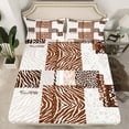thumbnail image 2 of Feelyou Leopard Zebra Print Full Size Sheets for Women, Fashion Princess Bow-tie Bed Sheets, Brown Stripes Sheet Sets, Microfiber Bedroom Decor, 4 Pieces, 2 of 7