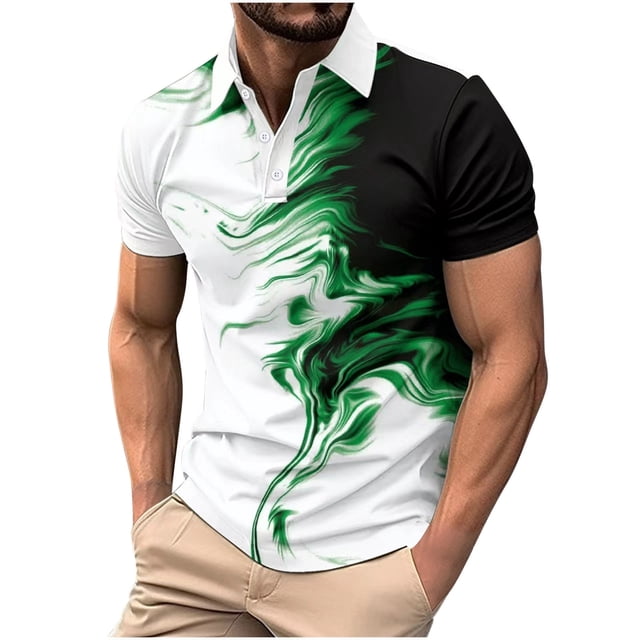 Birdeem Chemises pour Hommes Hommes Imprimé Bouton Décontracté Manches Courtes Col Rabattu Blouse Chemise