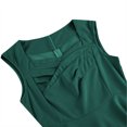 thumbnail image 6 of Women's Cocktail Dresses 2025 Trendy Sleeveless Flowy Pleated Midi Summer Dress Green L, 6 of 7