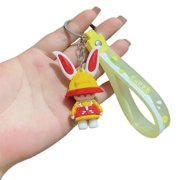 Mightlink Bunny Keychain Colorful Cartoon Building Block Chain Stainless Decorate Animal Phone Car Couple Gift Rabbit Keychain for Daily Use