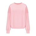 thumbnail image 4 of GigrtiJin Women Fall Winter Sweatshirts Crew Neck Long Sleeve Solid Color Blouse Fashion Loose Comfy Pullover Tops, 4 of 7