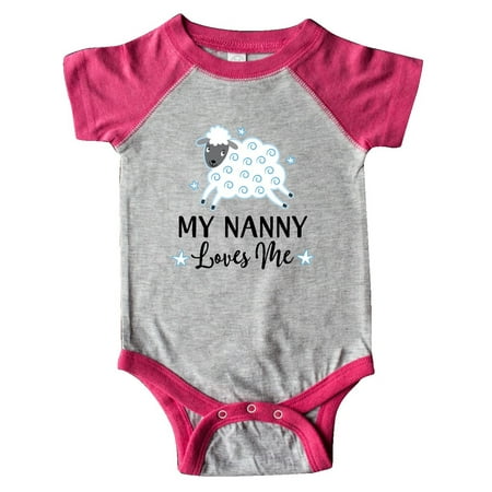 

Inktastic My Nanny Loves Me Baby Lamb Gift Baby Boy or Baby Girl Bodysuit