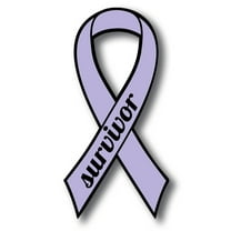 Magnet Me Up Support All Cancer Survivor Lavender Ribbon Magnet Decal, 3.5x7 In, Vinyl Automotive Magnet
