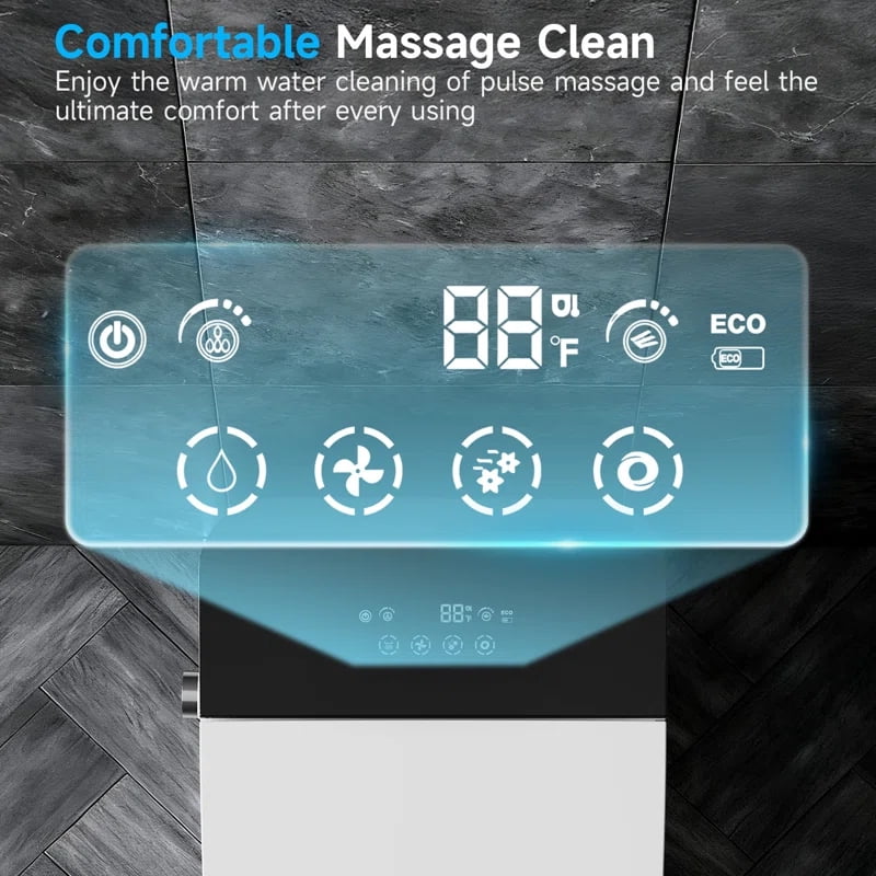BCANHOME Smart Toilet with Built-in Bidet,One-piece Toilet with Tankless Bidet,Auto Open Lid, Soft-closing Heat Seat, 1.28 Gallons Auto Flush, Warm Dryer, Remote Control
