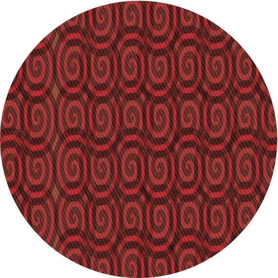 Ahgly Company Machine Washable Indoor Round Transitional Red Area Rugs, 8' Round