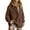 Brown, variant on Breezora Women Oversized Casual Pullover Sweatshirt Long Sleeve Button Neck Top Comfortable Loose Fit Fashion Streetwear for Daily Comfort L Size Blackish Green