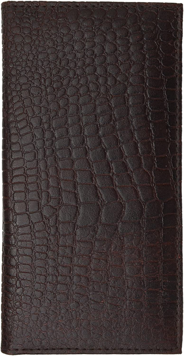 Marshal Genuine Leather Slim Crocodile Checkbook Cover Brown - Walmart.com