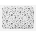 thumbnail image 1 of Floral Bath Mat, Pencil Drawn Inspired Print of Plants and Leaves on a Plain Back, Plush Bathroom Decor Mat with Non Slip Backing, 29.5" X 17.5", Charcoal Grey White, by Ambesonne, 1 of 2