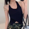 thumbnail image 1 of Irregular HalterNeck FakeTwoPiece Camisole Vest Sleeveless OuterWear, 1 of 9