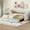 Beige + Upholstered + Twin XL, variant on [Luckynote]Twin XL Size Extendable Upholstered Daybed with Two Storage Drawers and LED Light,Twin XL to King Daybed,Gray