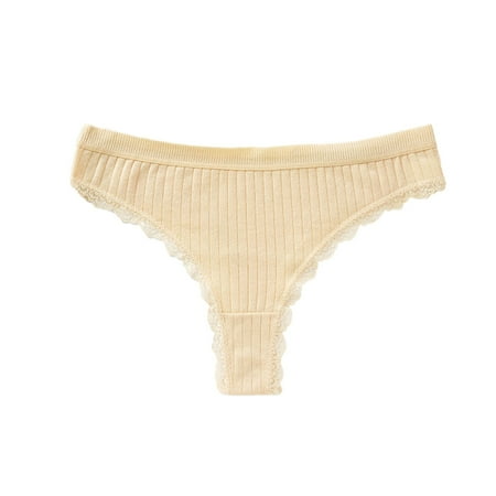 BYHONG Ladies  Lace Panties Low Rise Comfortable Breathable Elasticity Lifting Seamless Thong Women Panties Yellow XL
