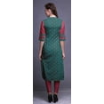 thumbnail image 4 of Bimba Rayon Slub Straight Kurti 3/4 Sleeve Printed Tunic Top Summer Clothing, 4 of 6