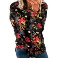 thumbnail image 1 of Mujeres Casual Soild O-Neck Camiseta Suelta Manga Larga Tops Blusa Sólida Pompotops gfhjh2910, 1 of 6