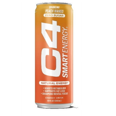 C4 Smart Energy Sparkling Peach Mango Energy Drink 12 fl oz