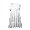 thumbnail image 4 of Douhoow Women White Ruffle Mini Dresses Summer O Neck Casual Loose Butterfly Sleeve Short Dress, 4 of 6