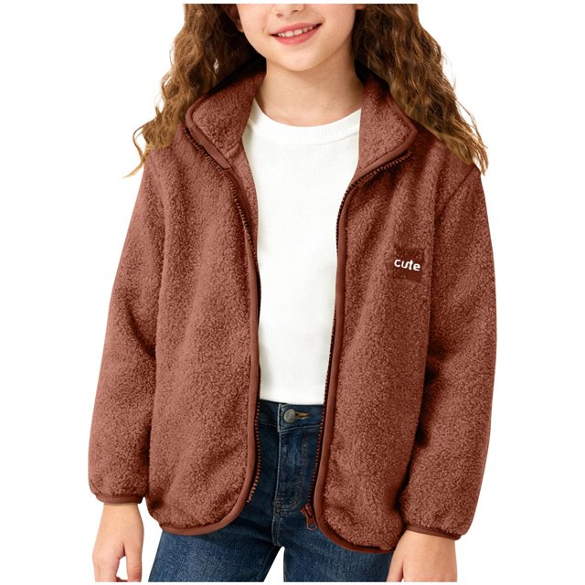Chaquetas y abrigos casuales de manga larga sin capucha para otoño e invierno para niños y niñas Chaqueta de polar de manga larga sin capucha Bonita chaqueta de polar para bebé y parte superior gruesa