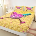 thumbnail image 4 of Erosebridal Yellow Dripping Waffle Pink & Cyan Baseball & Bat Graphic Bed Sheets 4pcs, Sport Graphic King Sheets for Boys And Girls Kids,Luxury Bedroom Decor, 4 of 5