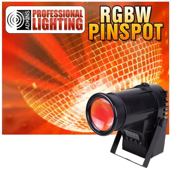Pinspot LED Quad Color DMX - 10 Watt - Red, Green, Blue, White - Great for Lighting Disco Balls - Stage Light - Dj Light