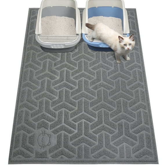 UPSKY Cat Litter Mat, Litter Trapping Mat Soft on Kitty Paws, Durable Large Litter Box Mat 47 x 35 Inches
