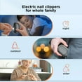 thumbnail image 6 of Nail Clipper, Electric Toenail Clippers for Seniors, 3 in 1 USB-C Rechargeable Automatic Nail Trimmer with LED Light, 2 Speeds, Nail Scraps Collector for Fingernails Toenails (Black), 6 of 7