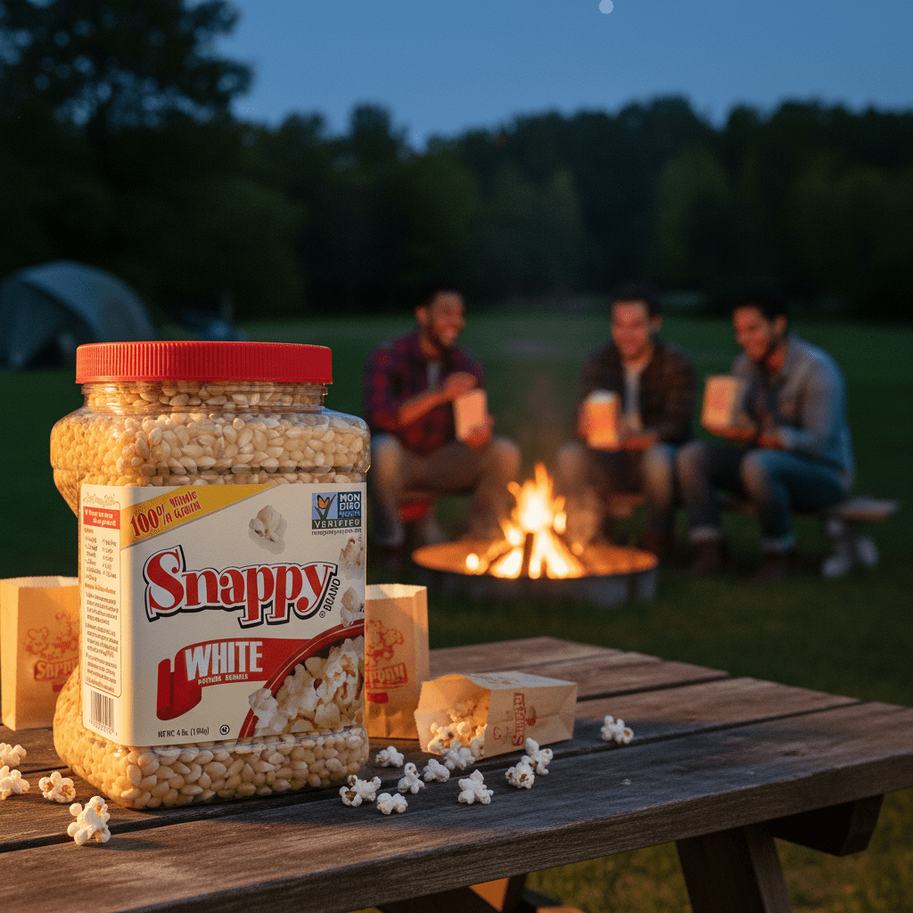 Snappy White Popcorn Kernels, 4 lb Resealable Jar, Non-GMO, for Machine or Stove