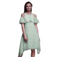 thumbnail image 1 of Bimba Butterfly Print Flutter Sleeve Womenâ€™s Party Tunic Cold Shoulder Midi Dress-Large, 1 of 6