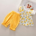 thumbnail image 2 of EFINNY Short Ruffle Sleeve Print Top Pant 2-Piece Outfit Set (Girl's) 1-4 Years, 2 of 7