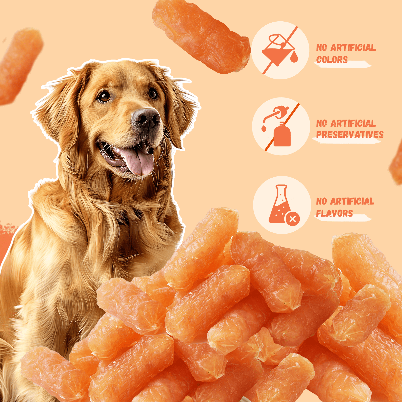 (2 pack) Pawmate Chicken Sausage Dog Treats, Natural Protein Rich Treats for All Dogs, 11oz
