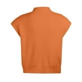thumbnail image 6 of UJNDER Autumn Winter Solid Color Wool Sweater for Women Temperament High Neck Sleeveless Pullover Orange L, 6 of 9