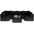 thumbnail image 6 of Costway 7PCS Patio Rattan Sofa Set Sectional Conversation Furniture Set Garden Black, 6 of 10