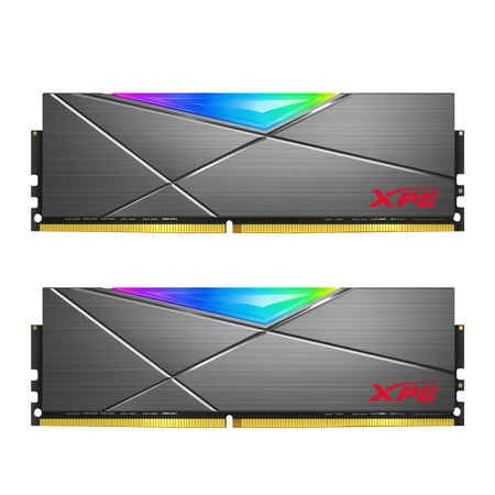 ADATA - XPG SPECTRIX AX4U320016G16A-DT50 D50 32GB 2x 16GB 3.2GHz CL16 RGB Desktop Memory - Gray