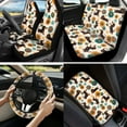 thumbnail image 2 of Yuyamidu Cute Dachshund Dog Car Seat Cover Full Set of 13 Dahlia Steering Wheel Cover Seat Belt Pad Cover Cup Mat Auto Center Console Cushion Pad Keychain, 2 of 6