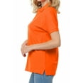 thumbnail image 4 of Basico Orange Polo Collared Shirts For Women 100% Cotton Short Sleeve Golf Polo Shirts For Women and Juniors, 4 of 5