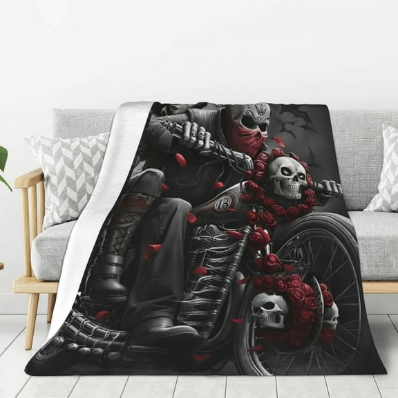 Soft Motorcycle Blanket 50"X40" Sofa Bed Blanket Suitable For Birthday Or Holiday Gifts For Friends And Relatives