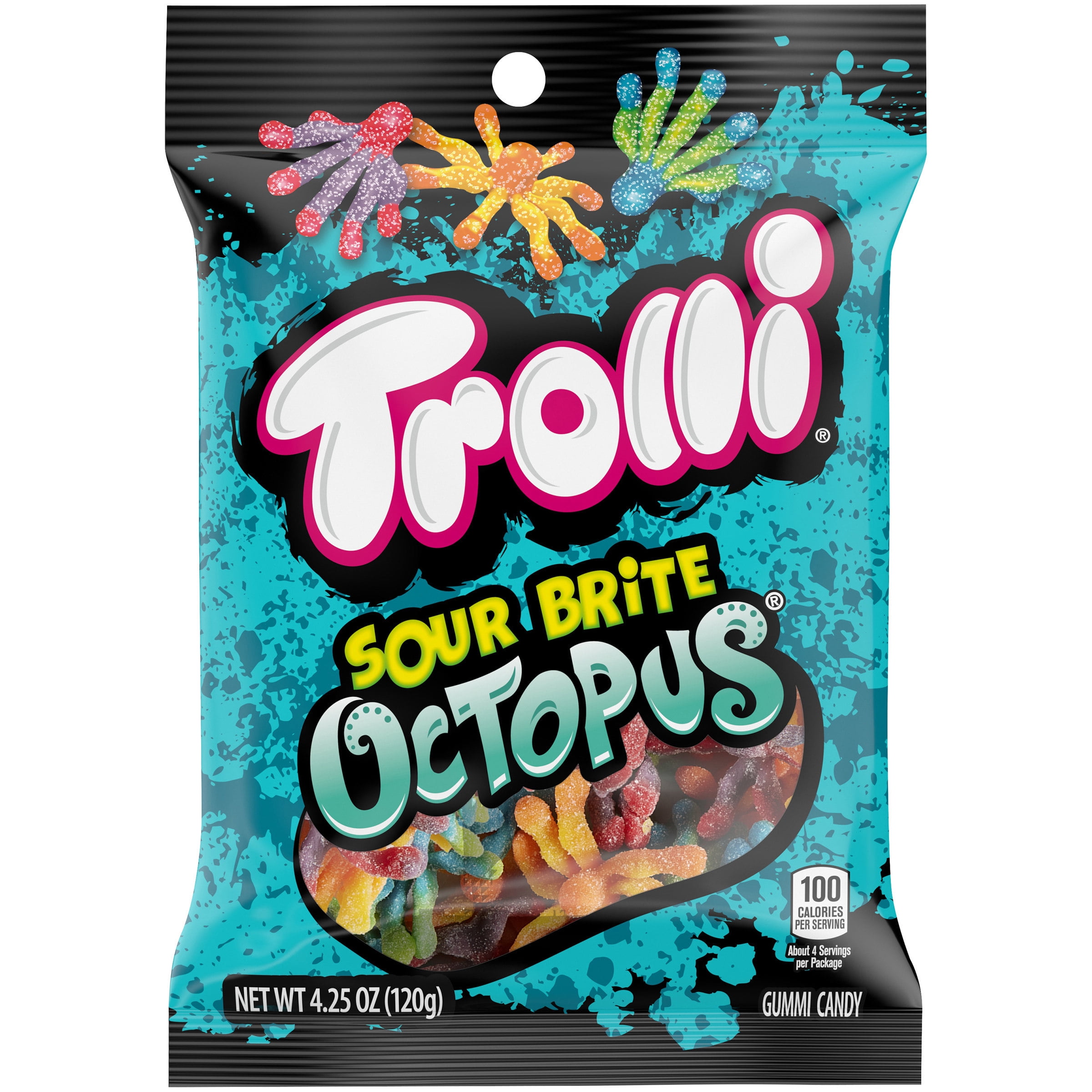 (4 pack) Trolli Sour Brite Octopus, Assorted Flavors 4.25 oz