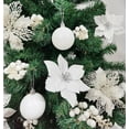thumbnail image 6 of 24 Pcs Christmas Poinsettia Flowers Set, Christmas Tree Decorations   Artificial Christmas Flowers,Glitter Berries Stems,Christmas Balls,Wedding Decor Xmas Tree New Year Ornaments,White, 6 of 8
