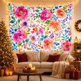 thumbnail image 3 of Peonies and Roses Against White Background Serene Watercolor for Plant Lovers Botanical Garden Scene Art Housewarming Gift Tapestry Wall Hanging for Bedroom and Living Room, 3 of 7