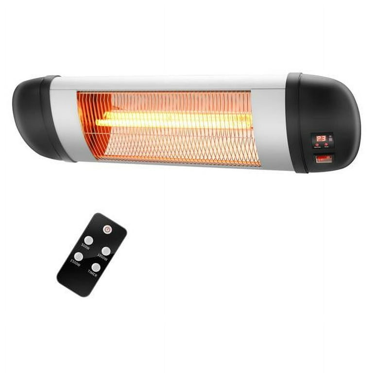 New Arrival Outdoor Patio Heater, ZOKOP US PHW-1500CR 1500W Wall Terrace Heater with Remote Control / First Gear / Fake Firewood / Single Color / 1 Quartz Tube Black for Patio, Garage New Arrival Outdoor Patio Heater, ZOKOP US PHW-1500CR 1500W Wall Terrace Heater with Remote Control / First Gear / Fake Firewood / Single Color / 1 Quartz Tube Black for Patio, Garage